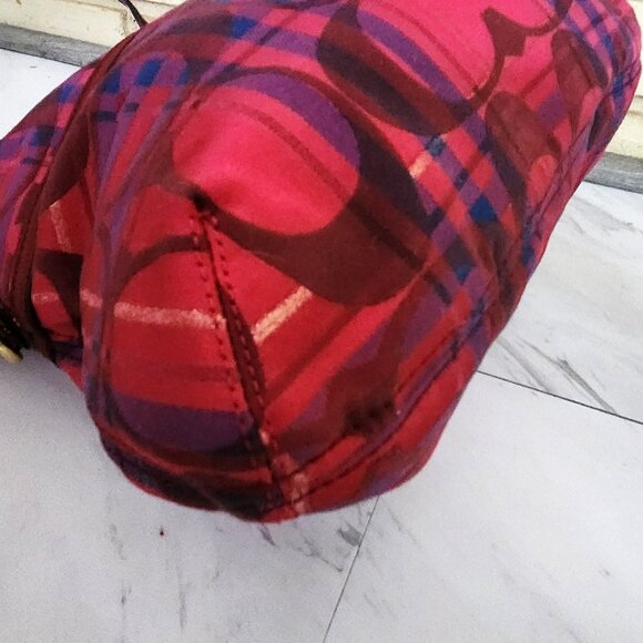 Like New Rare Coach Poppy Tartan Foldover Shoulder Bag or Cossbody Bag Purse - Picture 12 of 16